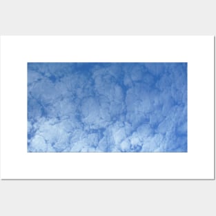 White Blue Cloudy Sky Posters and Art